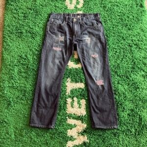 Request Premium Denim Goods Co. Distressed Jeans - Pink Detail, Designer Style
